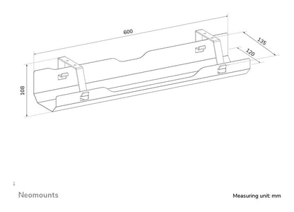 Neomounts ADS07-122BL Cable tray - screw-mounted - universal