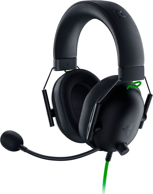 Razer Blackshark V2 X Headset Wired Head-band Gaming, Boom microphone, black and green