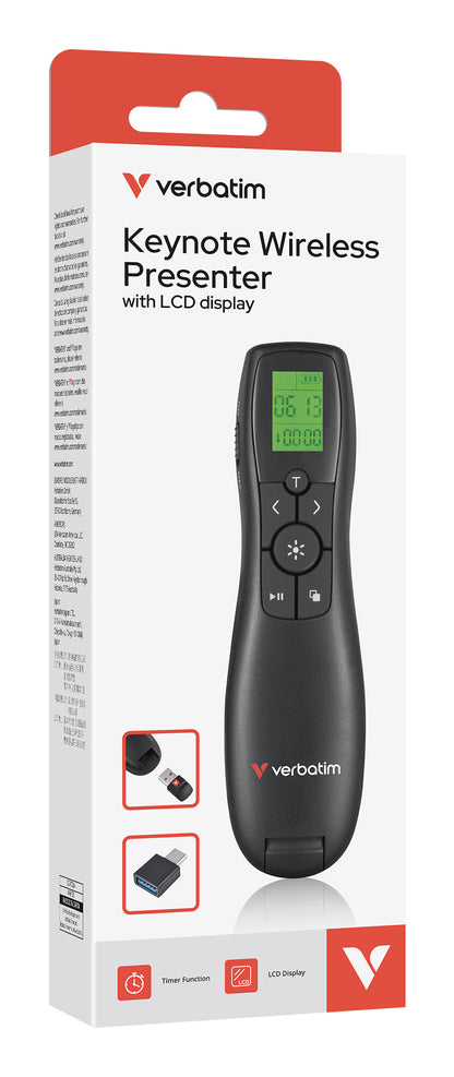 Verbatim Keynote Wireless Presenter with LCD Display