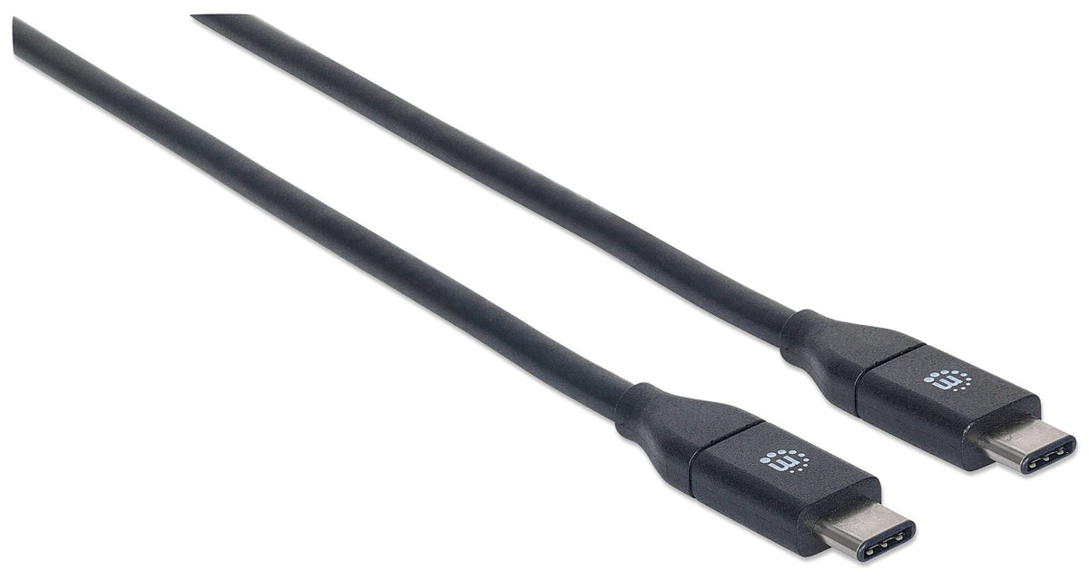 Manhattan USB-C to USB-C Cable, 1m, USB 3.2 Gen 2 (formerly USB 3.1 Gen 2), 10 Gbps, 3A Fast Charging, SuperSpeed+ USB, Black, Lifetime Warranty, Equivalent to USB31CC1M