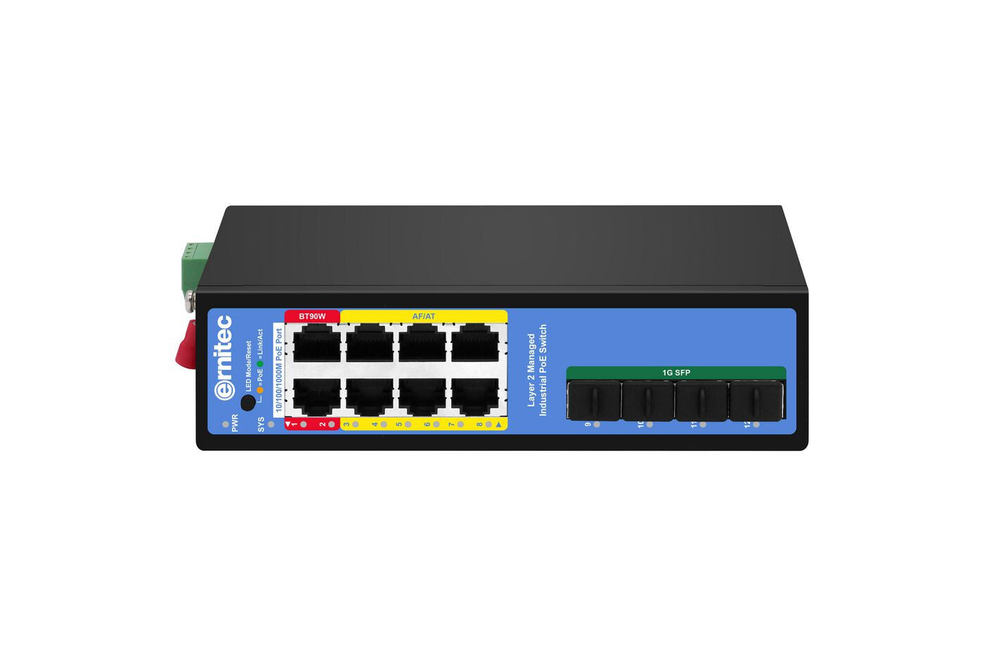 Ernitec ELECTRA-IM08-1GB network switch Managed L2/L2+ Gigabit Ethernet (10/100/1000) Power over Ethernet (PoE)