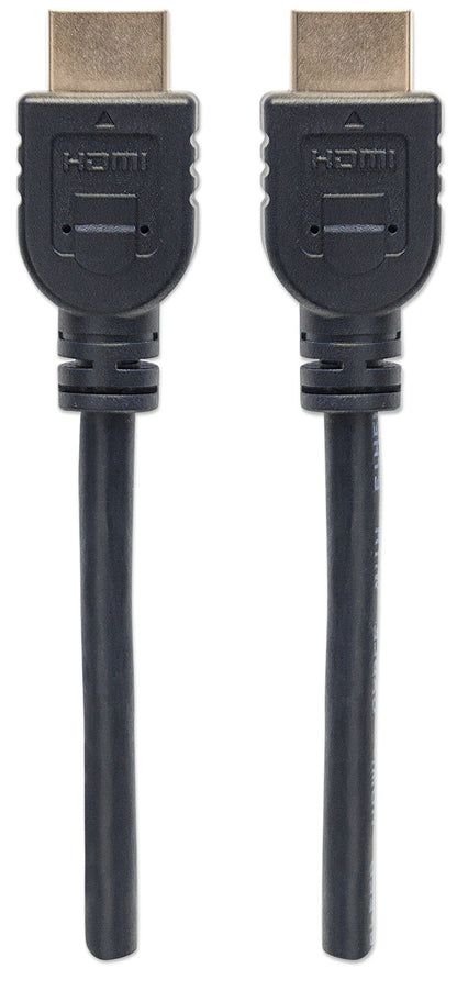 Manhattan HDMI 4K@60Hz Cable with Ethernet, CL3 In-Wall Rated, 2m, Suitable for ALL 4K & 1080p/HD Uses, Black, Premium High Speed, Lifetime Warranty, Higher 4K Refresh Rate than HD3MM2MW (4K@30Hz)