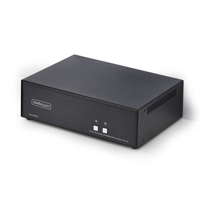 StarTech.com Secure 2-Port Dual-Monitor KVM Switch, HDMI or DisplayPort, 4K 60Hz, NIAP 4.0 Desktop KVM, Metal Housing, CAC Port, Made in the USA
