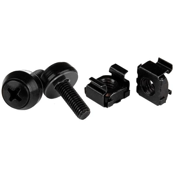 StarTech.com 100-Pack M5 12mm Screws, Square Hole Cage Nuts and Installation Tool, Hardware Mounting Kit for 19" or 10" Server Racks, Cabinets and Enclosures, Black - TAA