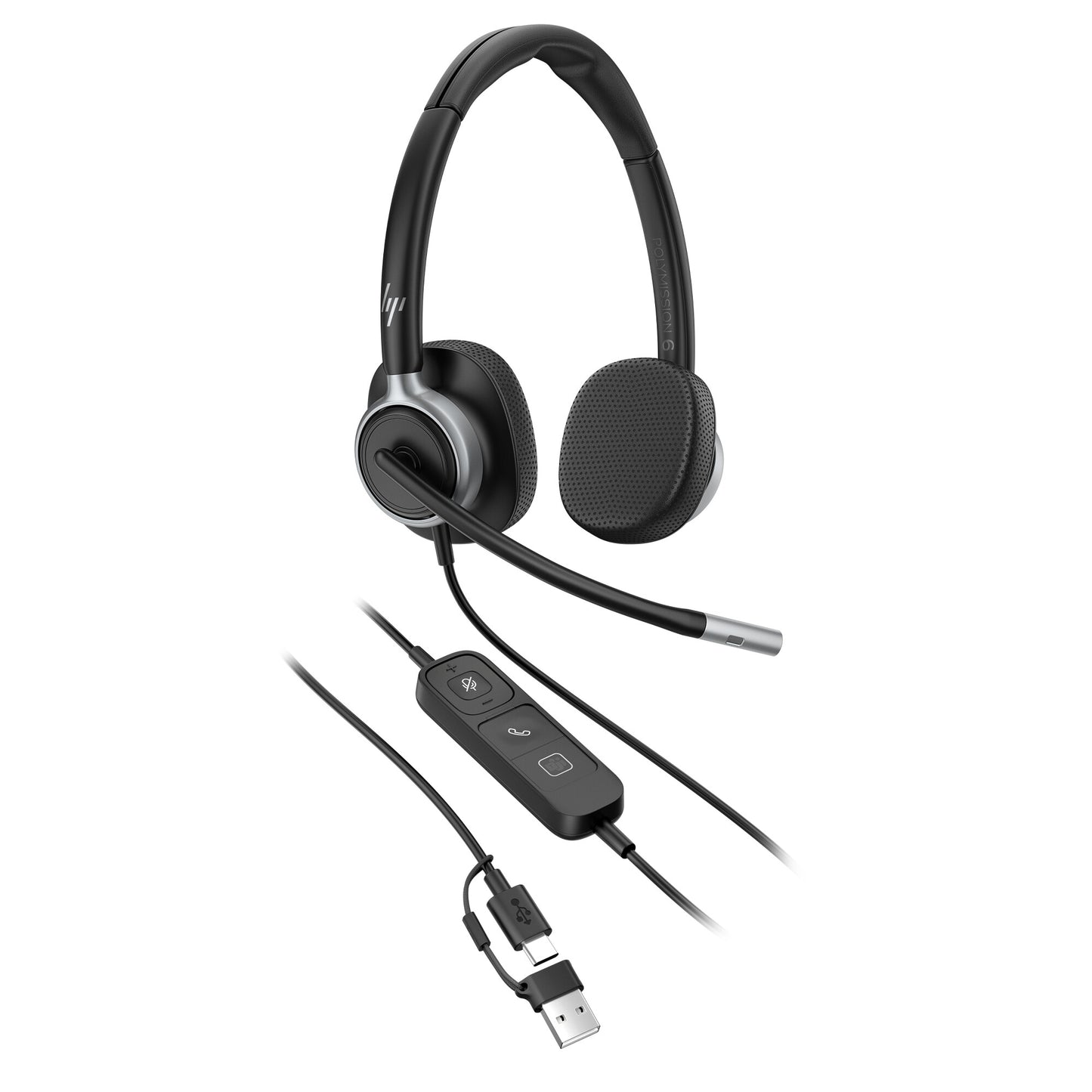 HP Poly Mission 615 Monaural USB Wired Headset (Bulk)