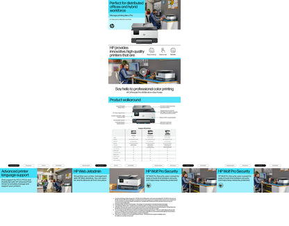 HP OfficeJet Pro 9120b Wireless All-in-One Color Printer, Two-sided printing; Copier, Scanner