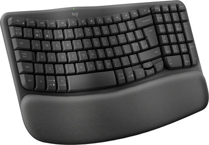 Logitech Wave Keys keyboard Office RF Wireless + Bluetooth QWERTY UK English Graphite