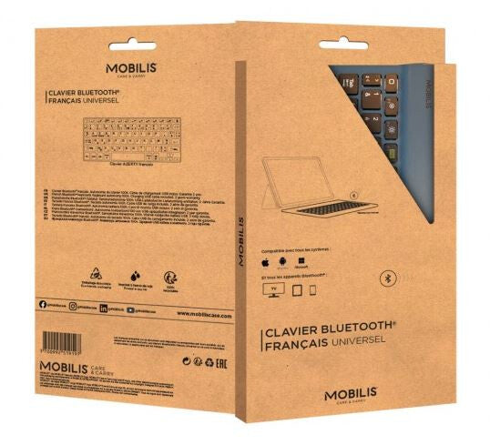 Mobilis 001284 mobile device keyboard AZERTY French Bluetooth Blue