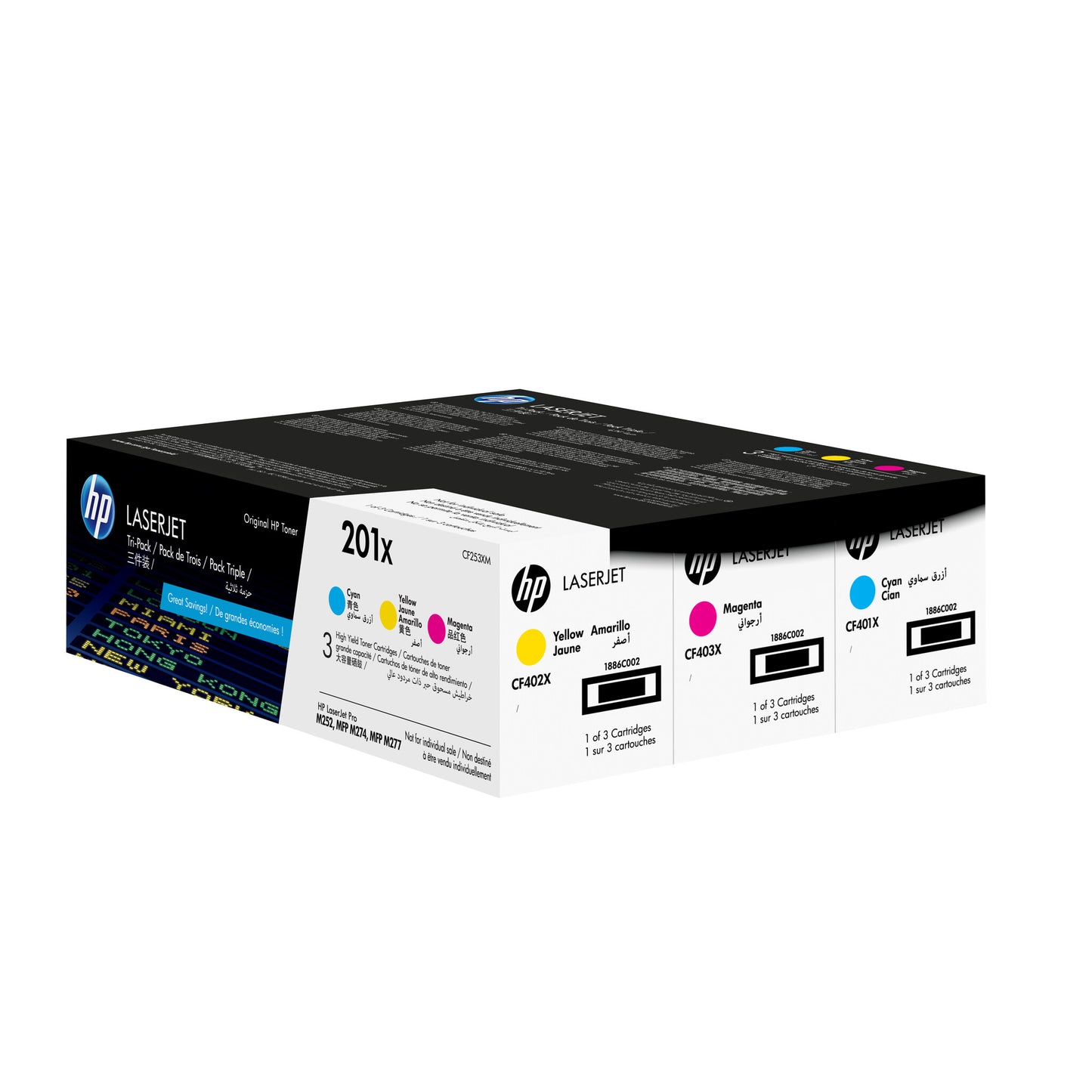 HP 201X 3-pack High Yield Cyan/Magenta/Yellow Original LaserJet Toner Cartridges