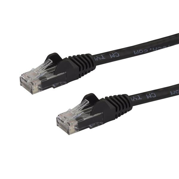StarTech.com 100ft CAT6 Ethernet Cable - Black CAT 6 Gigabit Ethernet Wire -250MHz 100W PoE RJ45 UTP Network/Patch Cord Snagless w/Strain Relief Individually Tested
