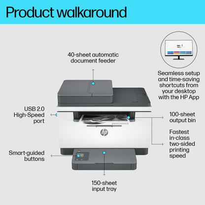 HP LaserJet M234sdn Multifunction Black and white Printer, Ethernet Only; Copier, Scanner