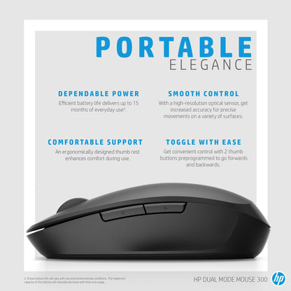 HP Dual Mode Black Mouse 300