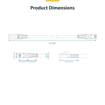 StarTech.com 1m White CAT8 Ethernet Cable, Snagless RJ45, 25G/40G, 2000MHz, 100W PoE++, S/FTP, 26AWG Pure Bare Copper Wire, LSZH, Shielded Network Patch Cord w/Strain Reliefs, Individually Tested