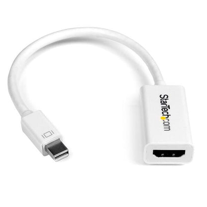 StarTech.com Mini DisplayPort to HDMI Adapter - Active mDP to HDMI Video Converter - 4K 30Hz - Mini DP or Thunderbolt 1/2 Mac/PC to HDMI Monitor/TV/Display - mDP 1.2 to HDMI Adapter Dongle - White