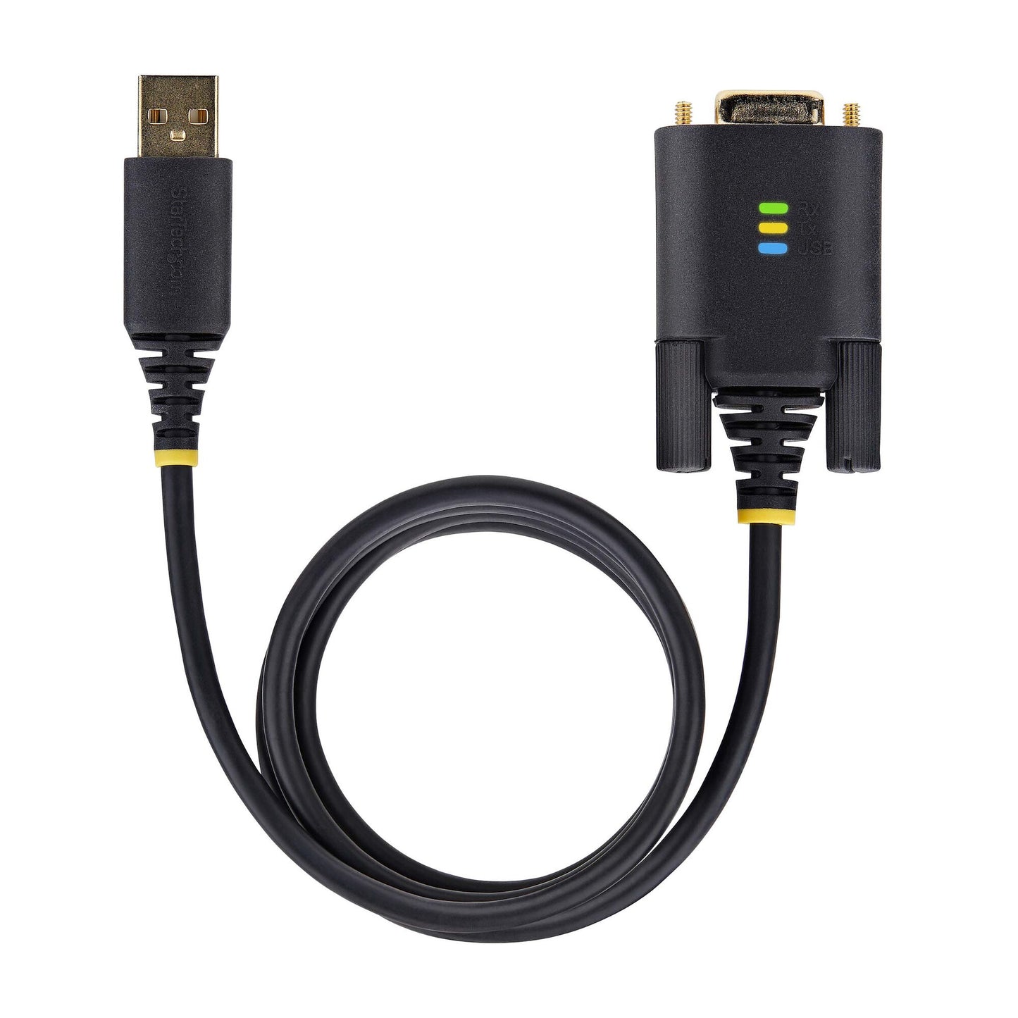 StarTech.com 6.6ft (2m) USB to Null Modem Serial Adapter Cable, COM Retention, FTDI, USB-A to DB9 RS232, Interchangeable DB9 Screws/Nuts, Windows/macOS/Linux