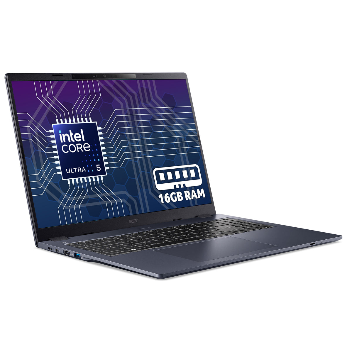 Acer TravelMate P4 16 laptop (TMP416-54) - Intel Core Ultra 5, 16GB RAM, 512GB SSD, 16" WUXGA display, Windows 11