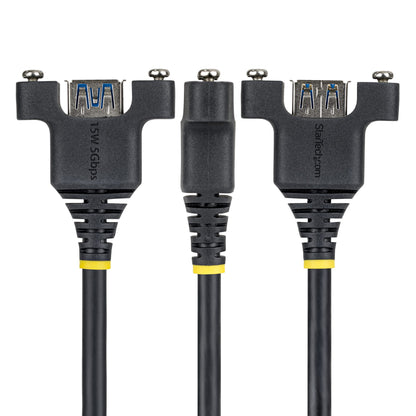 StarTech.com 2m Panel Mount USB Cable A to A, M/F, USB-A Male to Female Extension Cable, USB 5Gbps Panel Mount Adapter Cable