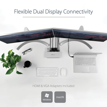 StarTech.com Dual-Monitor USB 3.0 Docking Station with DVI and Vertical Stand