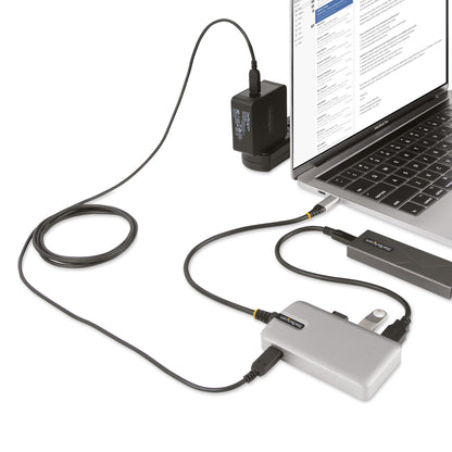 StarTech.com 4-Port USB-C Hub with USB-C DP Alt Mode Video Output 4K 60Hz - 3x USB-A, 1x USB Type-C, 100W Power Delivery Pass-Through, USB 3.2 10Gbps, 1ft/30cm Cable, Portable USB Hub