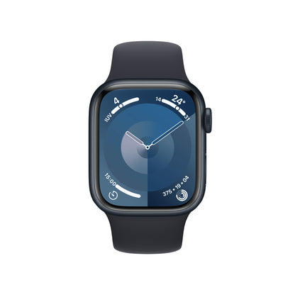 Apple Watch Series 9 GPS + Cellular 41mm Midnight Aluminium Case w/ Midnight Sport Band - S/M