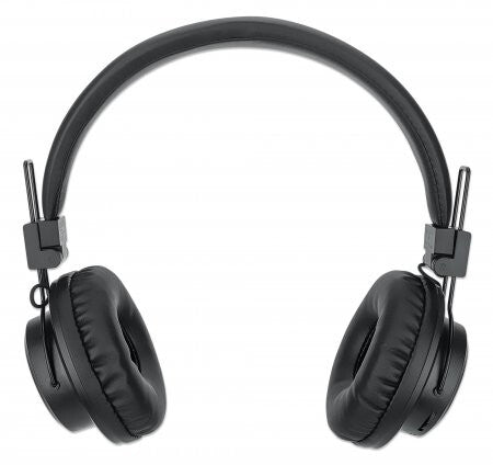 Manhattan Bluetooth On-Ear Headset, Microphone, FM Radio, Integrated Controls, 8 hour usage time, Max Range 10m, MicroSD Card slot, 3.5mm Aux port, Bluetooth v5.0, USB-A charging cable included, Three Year Warranty