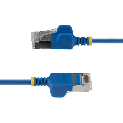 StarTech.com 3m Blue Ultra Slim Cat6A Ethernet Cable, Snagless, FTP, Pure Bare Copper Wire, 34AWG Slim RJ45 Network Patch Cord, Individually Tested