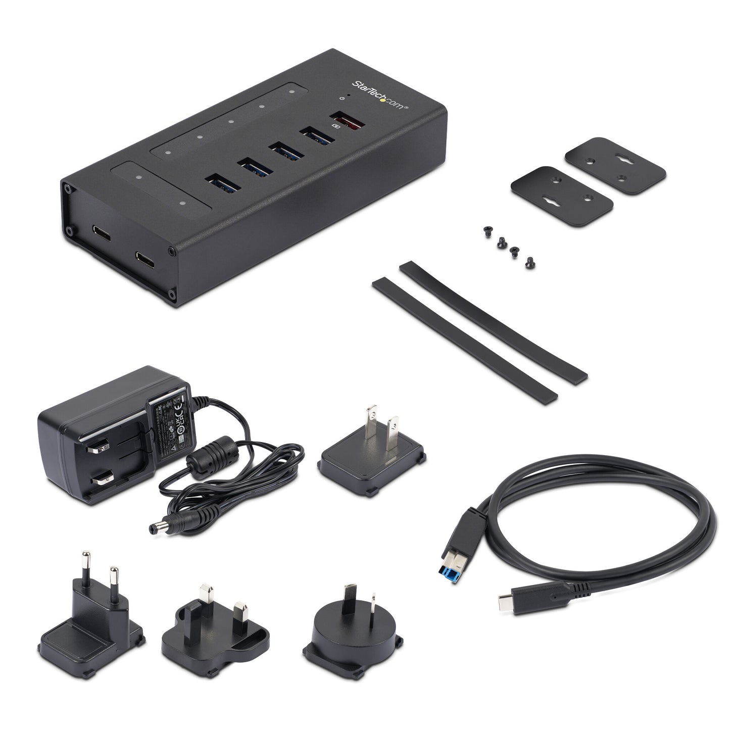 StarTech.com 7 Port USB C Hub - USB Type-C to 2x USB-C/5x USB-A - Commercial Metal USB 3.0 Hub - SuperSpeed USB 3.2 Gen 1 (5Gbps) - Self Powered - BC 1.2 Fast Charge - Mountable/Rugged
