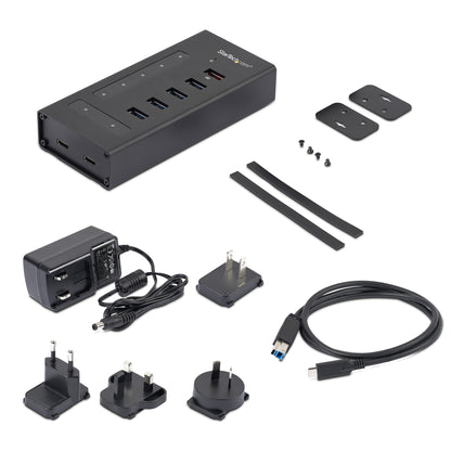 StarTech.com 7 Port USB C Hub - USB Type-C to 2x USB-C/5x USB-A - Commercial Metal USB 3.0 Hub - SuperSpeed USB 3.2 Gen 1 (5Gbps) - Self Powered - BC 1.2 Fast Charge - Mountable/Rugged