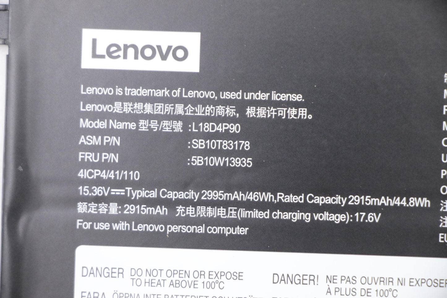 Lenovo 5B10W13935 laptop spare part Battery