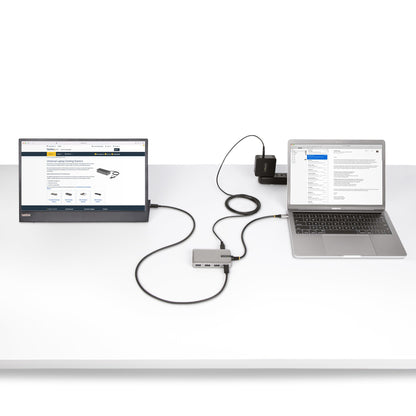 StarTech.com 4-Port USB-C Hub with USB-C DP Alt Mode Video Output 4K 60Hz - 3x USB-A, 1x USB Type-C, 100W Power Delivery Pass-Through, USB 3.2 10Gbps, 1ft/30cm Cable, Portable USB Hub