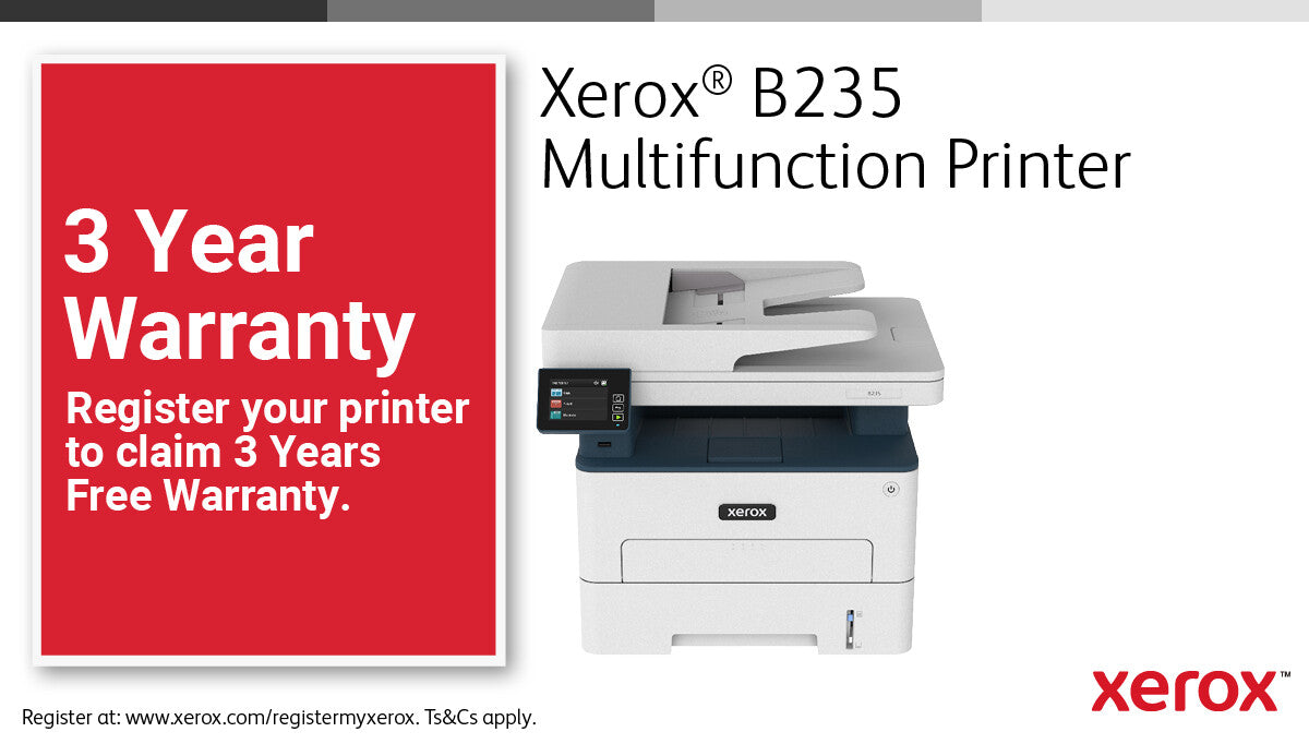 Xerox B235 A4 34ppm Wireless Duplex Copy/Print/Scan/Fax PS3 PCL5e/6 ADF 2 Trays Total 251 Sheets UK