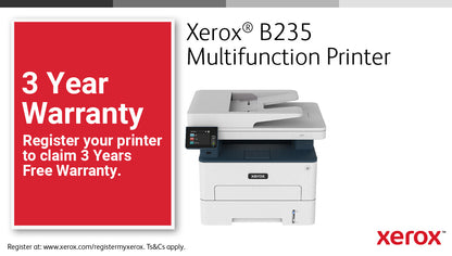 Xerox B235 A4 34ppm Wireless Duplex Copy/Print/Scan/Fax PS3 PCL5e/6 ADF 2 Trays Total 251 Sheets UK