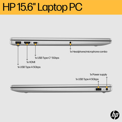 HP 15-fc0038na AMD Ryzen™ 3 7320U Laptop 39.6 cm (15.6") Full HD 8 GB LPDDR5-SDRAM 256 GB SSD Wi-Fi 6 (802.11ax) Windows 11 Home Black