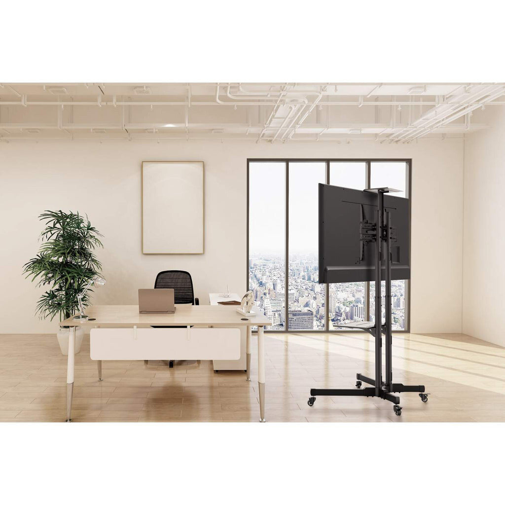 Manhattan TV & Monitor Mount, Trolley Stand, 1 screen, Screen Sizes: 37-65", Black, VESA 200x200 to 600x400mm, Max 40kg, LFD, Lifetime Warranty