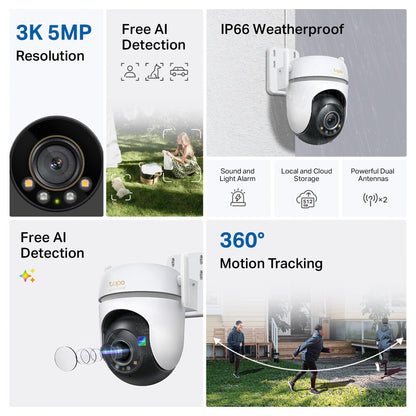 TP-Link Tapo TC43(EU) V2 Spherical IP security camera Indoor & outdoor 2880 x 1620 pixels Ceiling/Wall/Pole