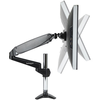 StarTech.com Desk Mount Monitor Arm for Single VESA Display up to 32" or 49" Ultrawide 8kg/17.6lb - Full Motion Articulating & Height Adjustable - C-Clamp, Grommet - Single Monitor Arm