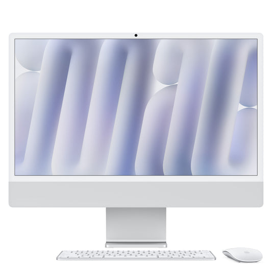 Apple iMac 24-inch with Retina 4.5K display, Nano-texture glass: M4 chip with 10‑core CPU and 10‑core GPU, 256GB SSD, 16GB - Silver