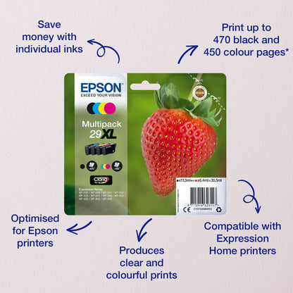 Epson Strawberry Singlepack Magenta 29XL Claria Home Ink
