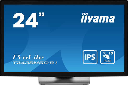 iiyama ProLite T2438MSC-B1 computer monitor 60.5 cm (23.8") 1920 x 1080 pixels Full HD LED Touchscreen Black