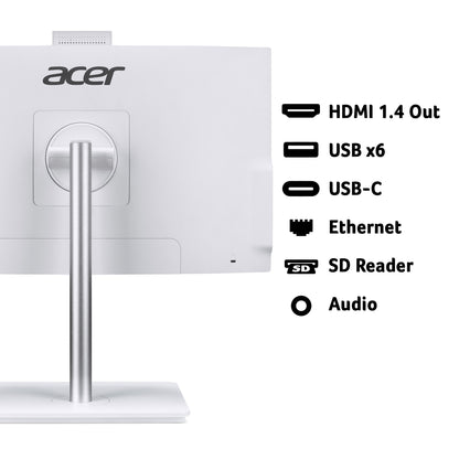 Acer Aspire C27-A All-in-One Desktop - Intel Core i7-1355U, 8GB, 1TB SSD, Integrated Graphics, 27" Full HD, Windows 11, White