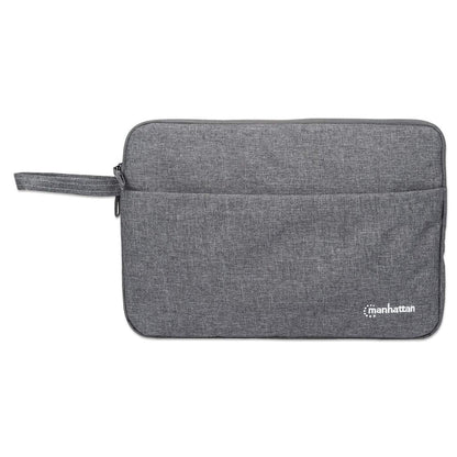 Manhattan Seattle Laptop Sleeve 14.5", Grey, Padded, Extra Soft Internal Cushioning, Main Compartment with double zips, Zippered Front Pocket, Carry Loop, Water Resistant and Durable, Notebook Slipcase, Three Year Warranty