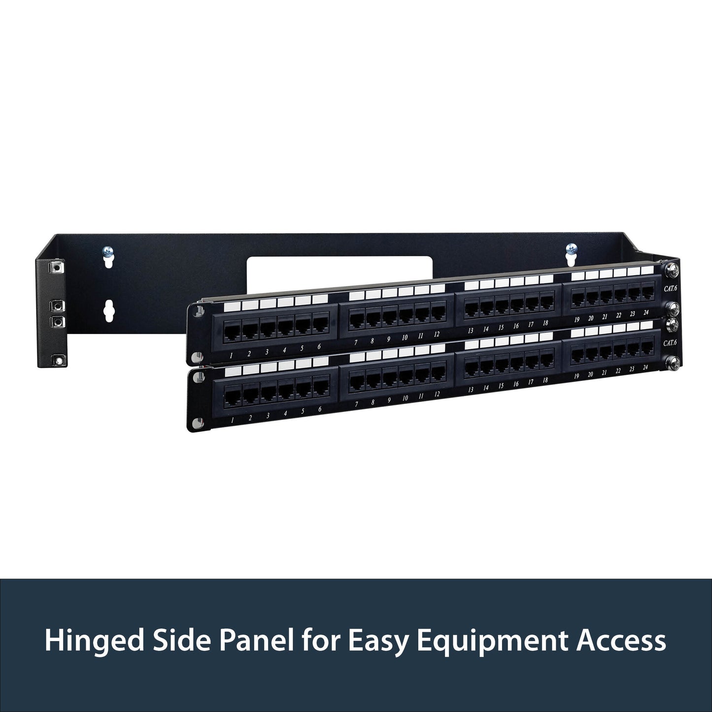 StarTech.com 2U Hinged Wall Mount Patch Panel Bracket - 6 inch Deep - 19" Patch Panel Swing Rack for Shallow Network Equipment- 22lbs