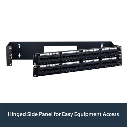 StarTech.com 2U Hinged Wall Mount Patch Panel Bracket - 6 inch Deep - 19" Patch Panel Swing Rack for Shallow Network Equipment- 22lbs
