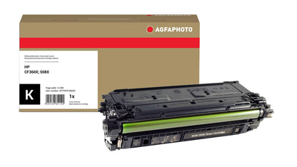 AgfaPhoto Compatible Toner Cartridge, Black, Replacement for HP CF360X, 508X, 12500 Pages