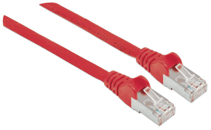 Intellinet Network Patch Cable, Cat5e, 15m, Red, CCA, SF/UTP, PVC, RJ45, Gold Plated Contacts, Snagless, Booted, Lifetime Warranty, Polybag