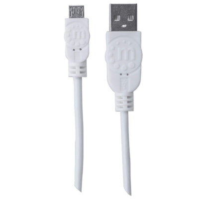 Manhattan USB-A to Micro-USB Cable, 1m, USB 2.0, 480 Mbps, Hi-Speed USB, White, Lifetime Warranty, Equivalent to USBPAUB1MW