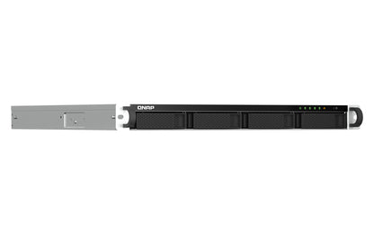 QNAP TS-464U-RP NAS Rack (1U) Intel® Celeron® N5095 8 GB DDR4 0 TB QNAP Turbo System Aluminium, Black
