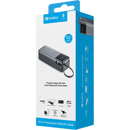 Sandberg All-in1 Powerbank 27000 PD 240W