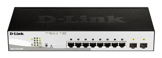 D-Link DGS-1210-08P network switch, Managed, 8-port, Power over Ethernet (PoE), black