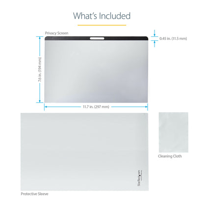 StarTech.com Laptop Privacy Screen for 13 inch MacBook Pro & MacBook Air - Magnetic Removable Security Filter - Blue Light Reducing Screen Protector 16:10 - Matte/Glossy - +/-30 Degree